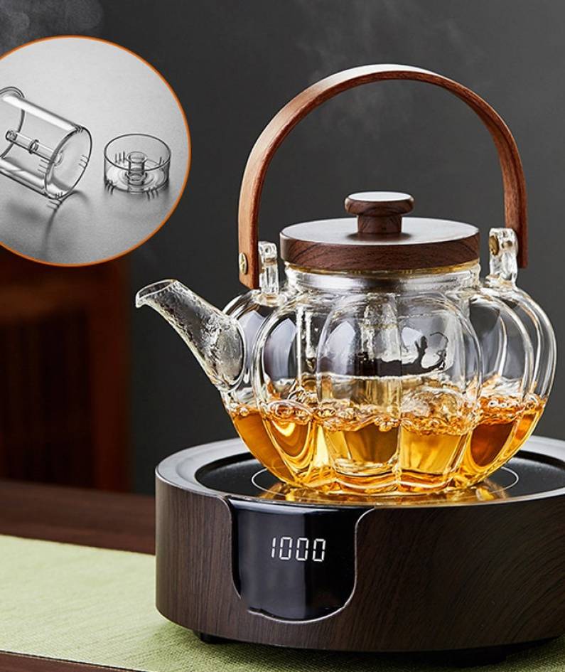 Glass teapot | Tea steamer | High temperature resistant kettle | Household lifting beam | Teapot | Flower teapot | Customized tea set