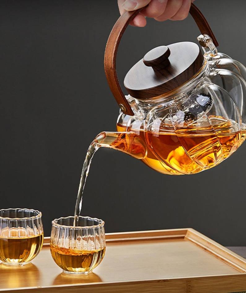Glass teapot | Tea steamer | High temperature resistant kettle | Household lifting beam | Teapot | Flower teapot | Customized tea set