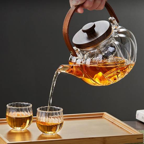 Glass teapot | Tea steamer | High temperature resistant kettle | Household lifting beam | Teapot | Flower teapot | Customized tea set