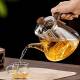 Glass teapot | High temperature resistant glass steaming teapot | Thickened glass kettle | Integrated steaming teapot