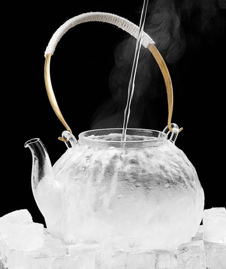 Glass steaming teapot | High temperature resistant electric ceramic stove kettle | Open flame household kettle | Teapot | Glass tea set
