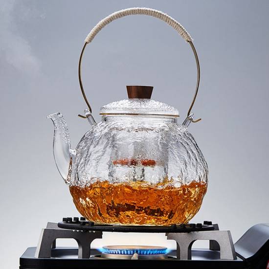 Glass steaming teapot | High temperature resistant electric ceramic stove kettle | Open flame household kettle | Teapot | Glass tea set