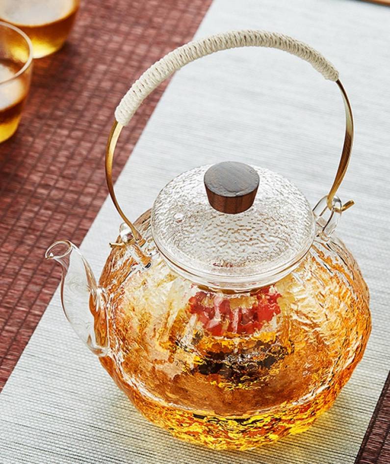 Glass steaming teapot | High temperature resistant electric ceramic stove kettle | Open flame household kettle | Teapot | Glass tea set