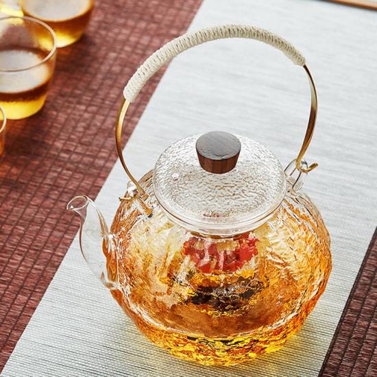 Glass steaming teapot | High temperature resistant electric ceramic stove kettle | Open flame household kettle | Teapot | Glass tea set