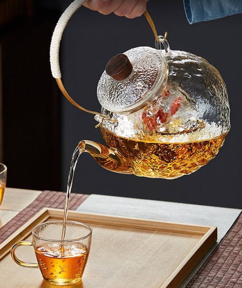 Glass steaming teapot | High temperature resistant electric ceramic stove kettle | Open flame household kettle | Teapot | Glass tea set