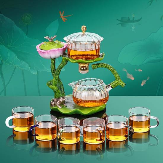 Automatic tea set | Glass tea set | Kung Fu tea set | Creative lotus leaf glass automatic tea set | Tea party tea set Automatic tea set | Glass tea set | Kung Fu tea set | Creative lotus leaf glass automatic tea set | Tea party tea set