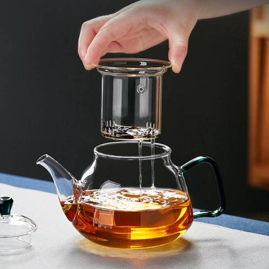 Glass teapot | High temperature resistant tea kettle | Electric ceramic stove kettle | Filter flower teapot | Tea set | Tea party tea set