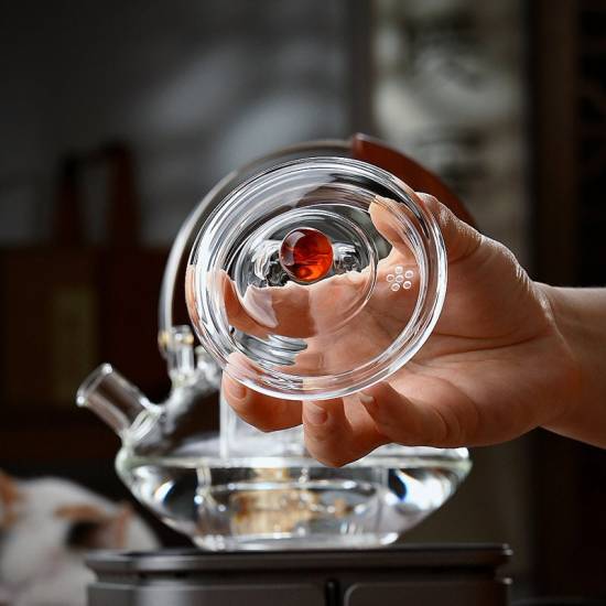 Full-length beam teapot | Thickened high-temperature-resistant glass steaming teapot | Flower teapot | Glass kettle | Tea party tea sets Full-length beam teapot | Thickened high-temperature-resistant glass steaming teapot | Flower teapot | Glass kettle | Tea party tea sets