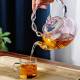 Glass teapot | tea water separation handle pot | creative pink butterfly button flower teapot | high temperature resistant teapot