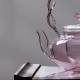 Glass teapot | tea water separation handle pot | creative pink butterfly button flower teapot | high temperature resistant teapot