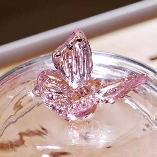 Glass teapot | tea water separation handle pot | creative pink butterfly button flower teapot | high temperature resistant teapot Glass teapot | tea water separation handle pot | creative pink butterfly button flower teapot | high temperature resistant teapot