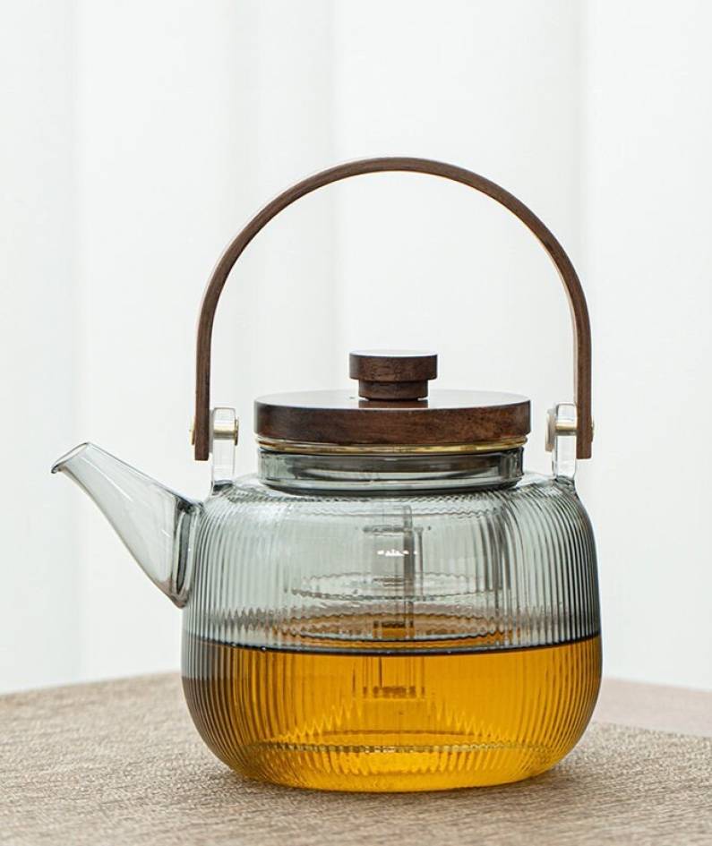 High temperature resistant glass teapot | Smoked gray glass teapot | Electric ceramic stove kettle | Lift kettle | Glass flower teapot