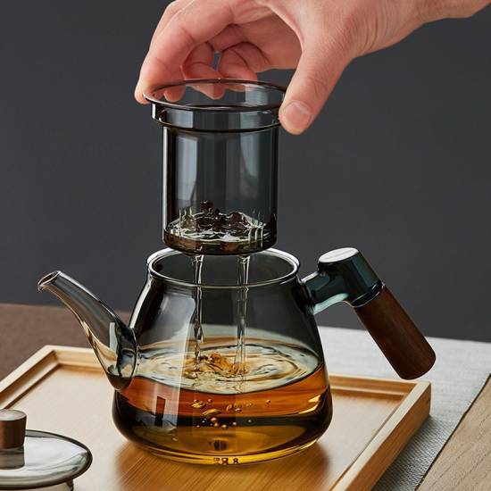 Glass teapot | High temperature resistant thickened tea water separation teapot | Flower teapot | Home | Brewing teapot | Kung Fu tea set