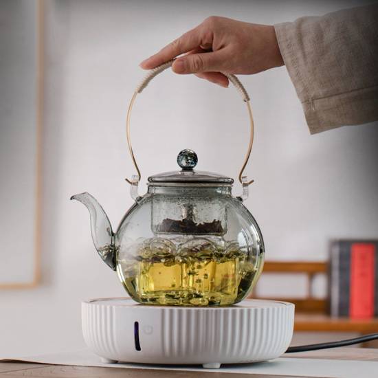 Glass handle kettle|Glass kettle steaming tea kettle|Tea boiling kettle|Flower tea kettle|Tea making kettle|Tea party tea set