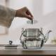 Glass handle kettle|Glass kettle steaming tea kettle|Tea boiling kettle|Flower tea kettle|Tea making kettle|Tea party tea set
