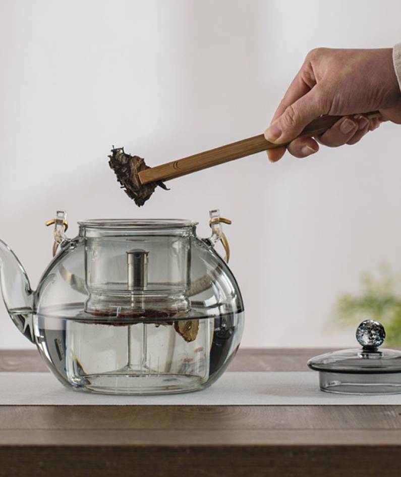Glass handle kettle|Glass kettle steaming tea kettle|Tea boiling kettle|Flower tea kettle|Tea making kettle|Tea party tea set