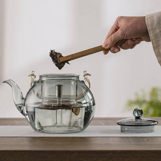 Glass handle kettle|Glass kettle steaming tea kettle|Tea boiling kettle|Flower tea kettle|Tea making kettle|Tea party tea set