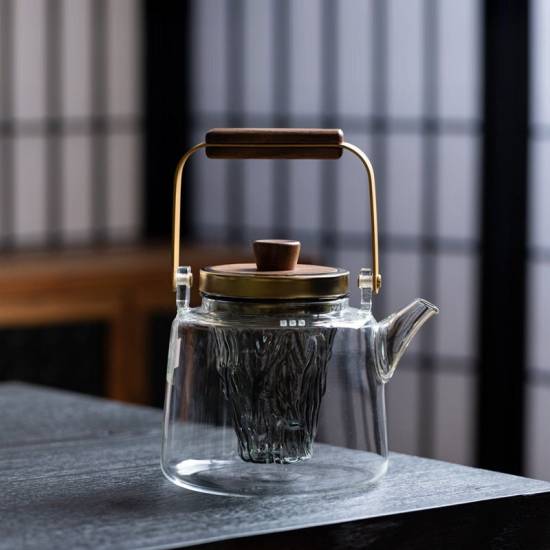 Teapot | High-temperature-resistant dual-purpose glass kettle that can be steamed over open flames | Lift kettle | Flower teapot