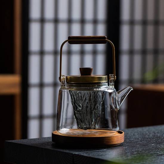 Teapot | High-temperature-resistant dual-purpose glass kettle that can be steamed over open flames | Lift kettle | Flower teapot