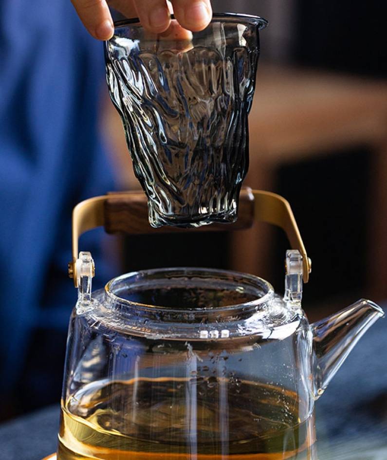 Teapot | High-temperature-resistant dual-purpose glass kettle that can be steamed over open flames | Lift kettle | Flower teapot