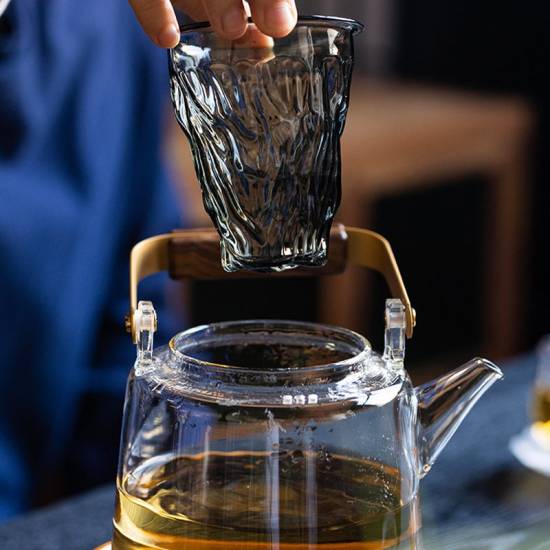 Teapot | High-temperature-resistant dual-purpose glass kettle that can be steamed over open flames | Lift kettle | Flower teapot