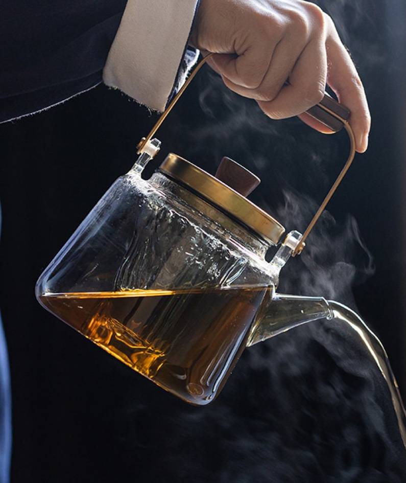 Teapot | High-temperature-resistant dual-purpose glass kettle that can be steamed over open flames | Lift kettle | Flower teapot