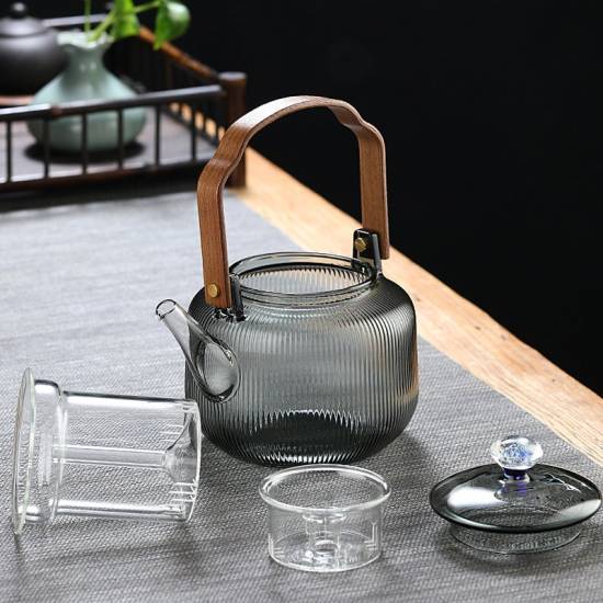 Glass teapot|teapot|heat-resistant glass handle pot|boiling teapot|flower teapot|tea set|afternoon tea set