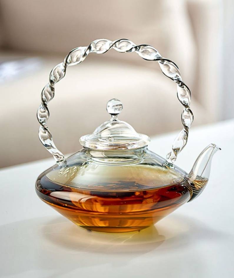 High temperature resistant glass teapot|flower teapot|high temperature resistant glass handle pot||kettle|teapot|tea party set