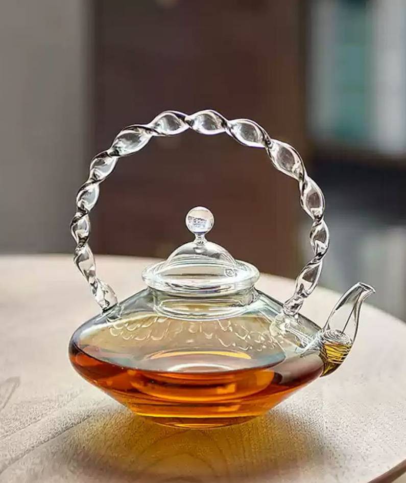 High temperature resistant glass teapot|flower teapot|high temperature resistant glass handle pot||kettle|teapot|tea party set