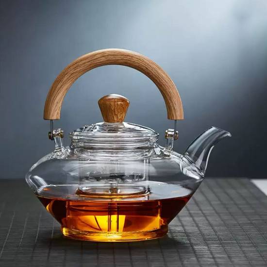 Glass tea set | heat-resistant glass steaming teapot | glass handle pot | heat-resistant glass flower teapot | brewing teapot|tea party set Glass tea set | heat-resistant glass steaming teapot | glass handle pot | heat-resistant glass flower teapot | brewing teapot|tea party set