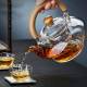 Glass tea set | heat-resistant glass steaming teapot | glass handle pot | heat-resistant glass flower teapot | brewing teapot|tea party set