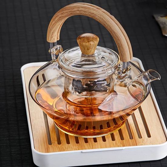 Glass tea set | heat-resistant glass steaming teapot | glass handle pot | heat-resistant glass flower teapot | brewing teapot|tea party set Glass tea set | heat-resistant glass steaming teapot | glass handle pot | heat-resistant glass flower teapot | brewing teapot|tea party set