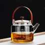 Glass teapot|Glass tea steamer|High temperature resistant glass kettle|Glass handle pot|Teapot|Tea party set|Afternoon tea set