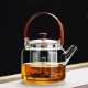 Glass teapot|Glass tea steamer|High temperature resistant glass kettle|Glass handle pot|Teapot|Tea party set|Afternoon tea set