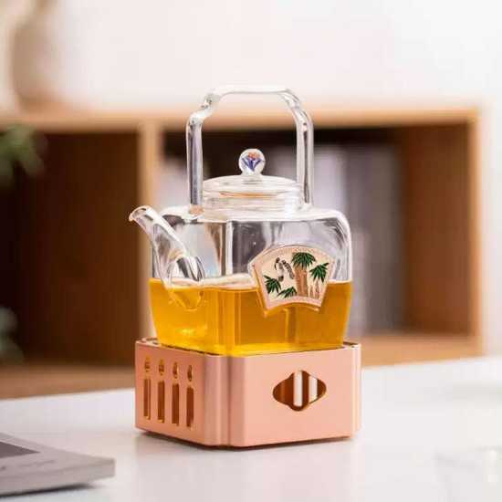 Exquisite afternoon tea set | fruit flower teapot | high temperature resistant glass tea set | candle heating flower teapot tea boiler Exquisite afternoon tea set | fruit flower teapot | high temperature resistant glass tea set | candle heating flower teapot tea boiler