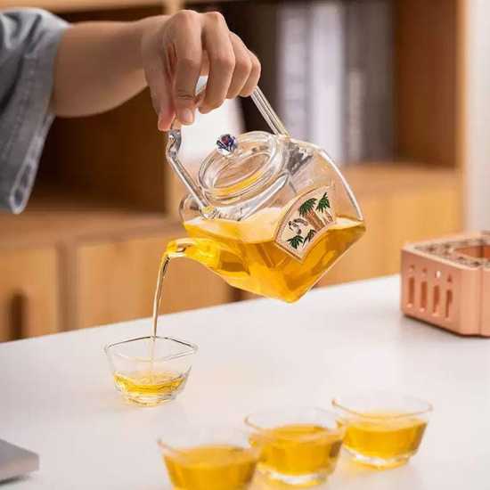 Exquisite afternoon tea set | fruit flower teapot | high temperature resistant glass tea set | candle heating flower teapot tea boiler Exquisite afternoon tea set | fruit flower teapot | high temperature resistant glass tea set | candle heating flower teapot tea boiler