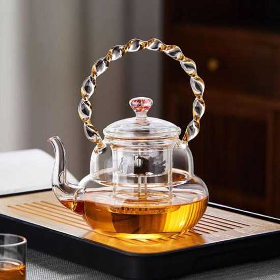 Glass teapot | high temperature resistant electric ceramic kettle | teapot | tea and water separation teapot | tea party tea set Glass teapot | high temperature resistant electric ceramic kettle | teapot | tea and water separation teapot | tea party tea set