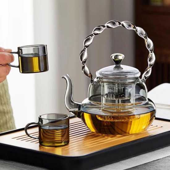 Glass teapot | high temperature resistant electric ceramic kettle | teapot | tea and water separation teapot | tea party tea set Glass teapot | high temperature resistant electric ceramic kettle | teapot | tea and water separation teapot | tea party tea set