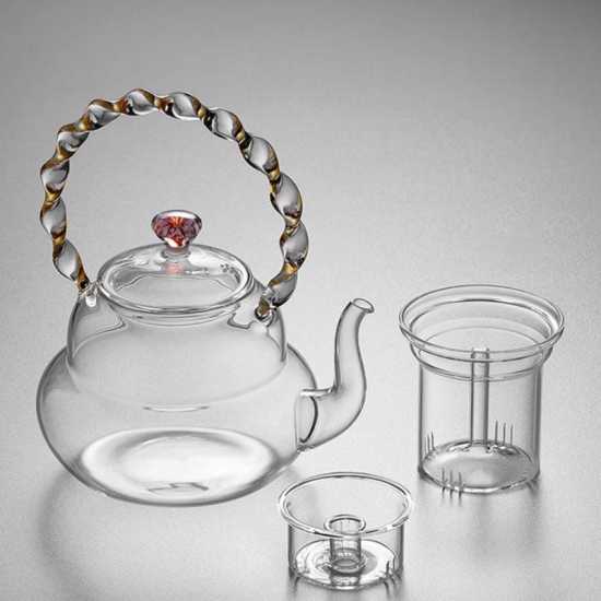 Glass teapot | high temperature resistant electric ceramic kettle | teapot | tea and water separation teapot | tea party tea set
