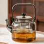 Glass teapot | Large capacity heat-resistant glass kettle | Handle steaming teapot | Teapot | Flower teapot | Christmas tea set