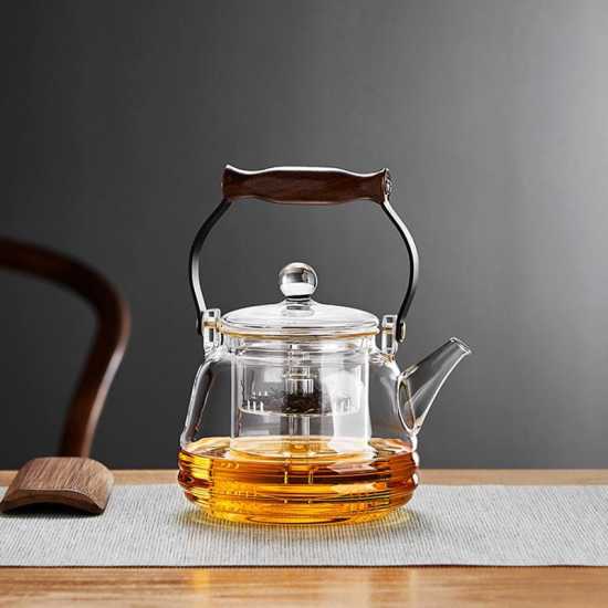 Glass handle steaming teapot | teapot | glass tea set | high temperature resistant glass teapot | electric ceramic stove tea maker