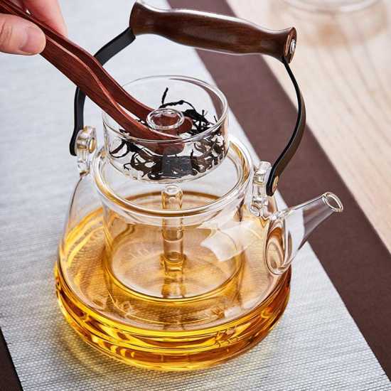 Glass handle steaming teapot | teapot | glass tea set | high temperature resistant glass teapot | electric ceramic stove tea maker