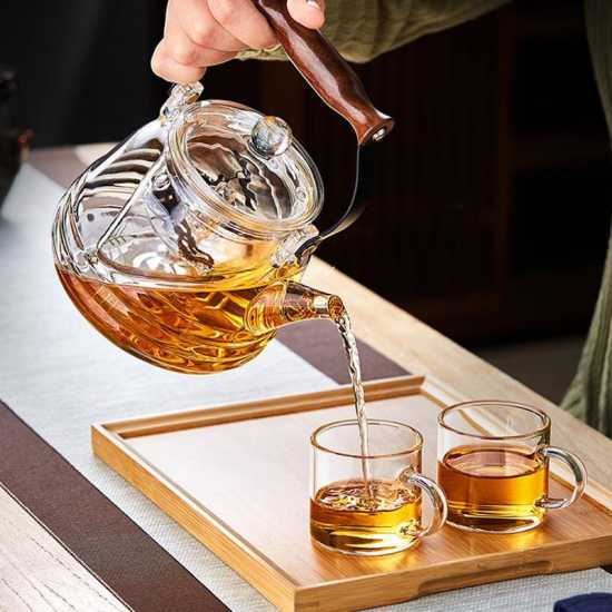 Glass handle steaming teapot | teapot | glass tea set | high temperature resistant glass teapot | electric ceramic stove tea maker