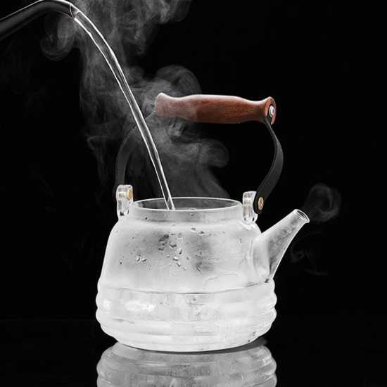 Glass handle steaming teapot | teapot | glass tea set | high temperature resistant glass teapot | electric ceramic stove tea maker