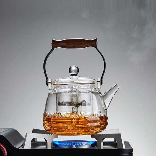 Glass handle steaming teapot | teapot | glass tea set | high temperature resistant glass teapot | electric ceramic stove tea maker