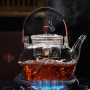High temperature resistant glass steaming teapot | glass boiling teapot | flower tea brewing teapot | anti-scalding handle pot|glass kettle