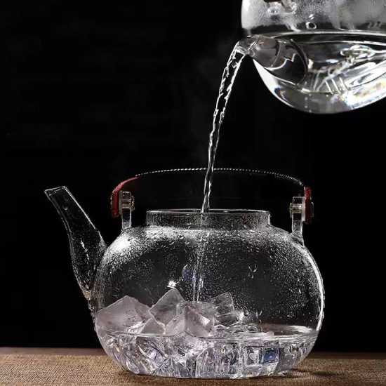 High temperature resistant glass steaming teapot | glass boiling teapot | flower tea brewing teapot | anti-scalding handle pot|glass kettle High temperature resistant glass steaming teapot | glass boiling teapot | flower tea brewing teapot | anti-scalding handle pot|glass kettle