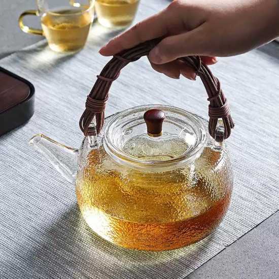 Hammered glass teapot | High temperature resistant glass teapot | Glass kettle | Electric ceramic stove teapot | Lift pot |Tea party tea set Hammered glass teapot | High temperature resistant glass teapot | Glass kettle | Electric ceramic stove teapot | Lift pot |Tea party tea set