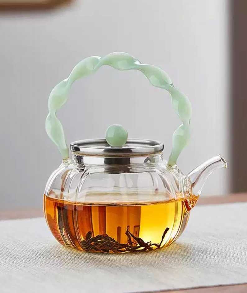 Glass teapot|tea and water separation teapot|glass handle teapot|flower teapot|tea maker|tea set|tea party set|afternoon tea set