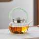 Glass teapot|tea and water separation teapot|glass handle teapot|flower teapot|tea maker|tea set|tea party set|afternoon tea set